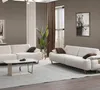 Weiße Moderne Couchgarnitur Stoffsofa Designer Sessel Produktbild-Vorschau 2
