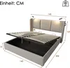 A diagram of a bed with dimensions and features indicated. Náhled obrázku produktu