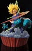 A dynamic action scene featuring Dragon Ball Z characters in a battle pose, depicted as a collectible statue. Produktbild-Vorschau