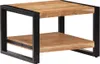 A two-tiered coffee table with a wooden top and shelf, supported by a black metal frame. Produktbild-Vorschau