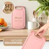 Frühstücksbretter aus Kunststoff, 6er Set, 25x15 cm, rosa Productafbeelding-voorbeeld