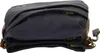 Side view of a dark blue handbag with brown leather accents. Produktbild-Vorschau
