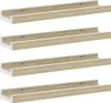 vidaXL Nástěnné police 4 ks. Bílá a dub sonoma 40x9x3 cm Náhled obrázku produktu 1