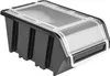 A black plastic storage box with a clear lid is shown from a three-quarter angle against a white background. Náhľad obrázku produktu