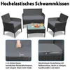 LZQ Balkon Möbel Set Rattan Lounge Set Anthrazit Polyrattan Produktbild-Vorschau 5