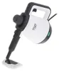 A white and black handheld steam cleaner with a cleaning pad attached to the nozzle, shown against a white background. Podgląd zdjęcia produktu