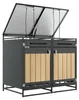 Abri pour poubelles avec couvercle hydraulique, aspect bois Voir les images du produit 14