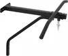 A black metal wall mount for a punching bag with an integrated pull-up bar, shown against a white background. Produktbild-Vorschau