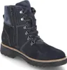 A single navy blue bootie with black laces and a zipper on the side, shown against a white background. Anteprima dell’immagine prodotto