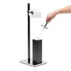 relaxdays WC-Garnitur schwarz, silber Metall Produktbild-Vorschau 2