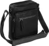 A black leather crossbody bag is shown from a side angle against a white background. Anteprima dell’immagine prodotto