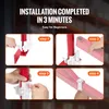 A collage of four images showing the steps to install a VEVOR hoist stand. Náhľad obrázku produktu