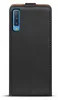 A black flip case for a smartphone, shown from the back. Produktbild-Vorschau