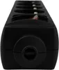 A close-up, head-on view of a black power strip. Náhled obrázku produktu
