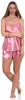 Damen Satin Nachtwäsche Pyjama Set Shorty mit Spitze; Produktbild-Vorschau 2