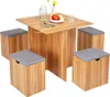 Mondeer Ensemble de 5 tables de salle à manger Table de Voir les images du produit 8