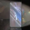 A smartphone screen protector is shown in front of a reflective, abstract background. Produktbild-Vorschau