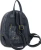 The back view of a dark blue backpack with gold lettering and accents. Voir les images du produit