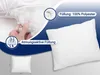 A collage of images showing a pillow, its filling, and descriptive text. Produktbild-Vorschau