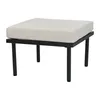 A square ottoman with a beige cushion on a black metal frame, shown against a white background. Anteprima dell’immagine prodotto