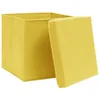 vidaXL Úložné boxy s víkem 4 ks 28x28x28 cm žluté Náhled obrázku produktu 2