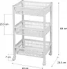plast team Aufbewahrungs-Trolley mit 3 Körben weiß Produktbild-Vorschau 12