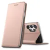 A rose gold flip case for a Samsung Galaxy A13 4G phone is shown from two angles against a white background. Produktbild-Vorschau