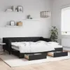 vidaXL Rozkládací postel se zásuvkami černá 90x200 cm Látka Náhled obrázku produktu 2