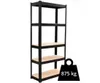 Kovový regál P9030, 180x90x30, nosnost 875 kg, černý Náhled obrázku produktu 1