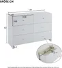 A white sideboard with dimensions indicated by lines and numbers. Anteprima dell’immagine prodotto