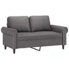 The Living Store 2-Sitzer-Sofa mit Zierkissen Grau 120 cm Produktbild-Vorschau 4
