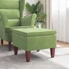 vidaXL Hocker mit Holzbeinen Hellgrün Samt Produktbild-Vorschau 2
