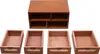 A wooden desk organizer with several open drawers and a top section with compartments. Podgląd zdjęcia produktu