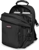 A black Eastpak backpack with its main compartment open, showing a laptop inside. Anteprima dell’immagine prodotto