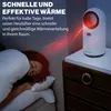 A person sleeping in bed next to a small heater emitting red waves. Náhľad obrázku produktu