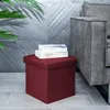 Intirilife Faltbare Sitzhocker 30x30x30 cm in KIRSCH ROT - Produktbild-Vorschau 6