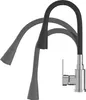A kitchen faucet with a flexible black spout shown in multiple positions against a white background. Anteprima dell’immagine prodotto