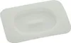 A white, rectangular lid with an oval indentation in the center. Produktbild-Vorschau