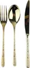 A fork, spoon, and knife are arranged side-by-side against a white background. Produktbild-Vorschau