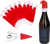 Czapka Mikołaja Na Butelkę Sztućce 10Szt Ozdoby Podgląd zdjęcia produktu 1