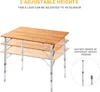 KingCamp Campingtisch Bambus Klapptisch 100x65 cm Alu Produktbild-Vorschau 4