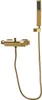 A gold-colored shower faucet with a handheld showerhead, presented against a white background. Podgląd zdjęcia produktu