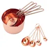 8er Set Edelstahl Messbecher und Messlöffel Roségold Produktbild-Vorschau 1