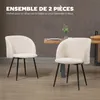 HOMCOM Lot de 2 chaises de salle à manger chaise de cuisine Voir les images du produit 3