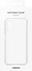 A clear phone case is shown on a white background, with product details printed above. Produktbild-Vorschau