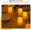 A table setting with several LED candles lit, creating a warm ambiance. Produktbild-Vorschau