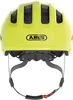 The back view of a yellow bicycle helmet with the ABUS logo. Voir les images du produit