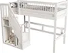 Łóżko z litego drewna Sweiko 90x200, schody z szafką, łóżko Podgląd zdjęcia produktu 5