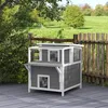 PawHut kattenhuis, kattenhut van dennenhout, kattenhuis met Productafbeelding-voorbeeld 2
