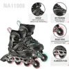 A collage of inline skates with close-up feature callouts. Voir les images du produit